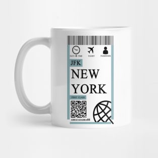 New York flight ticket boarding pass simple Mug